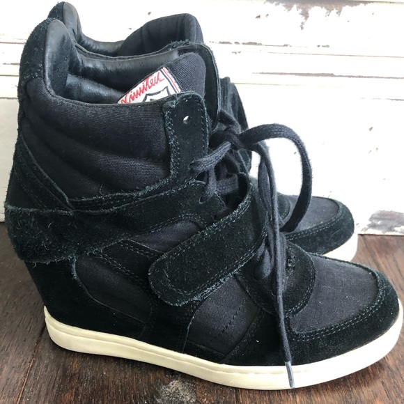 ash black wedge sneakers